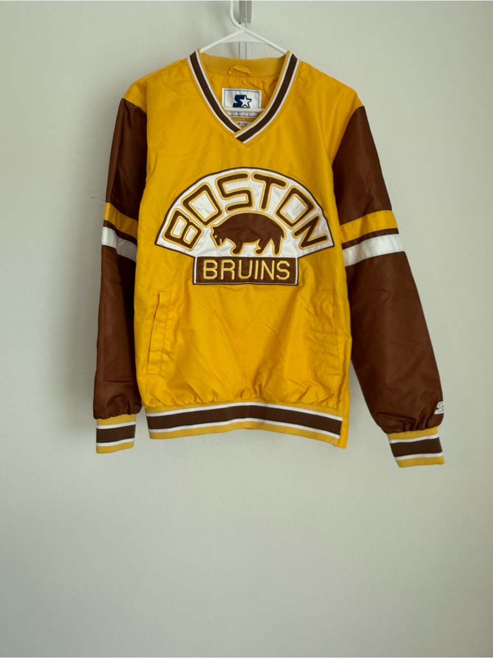 Vintage Starter Boston Bruins V-Neck Windbreaker Pullover Men’s Size Small - Picture 2 of 8